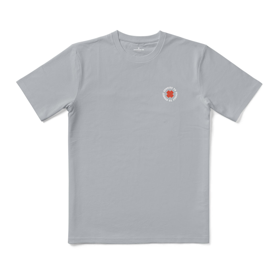 T-Shirt Grijs Sunset Wit Rood – Colourful Life